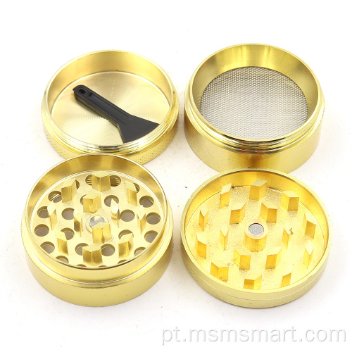 Acessórios para fumar moedor barato super ouro de quatro camadas de 50mm